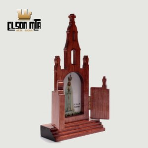 Peregrina Fátima com Portas 16,5x8 cm Mad...