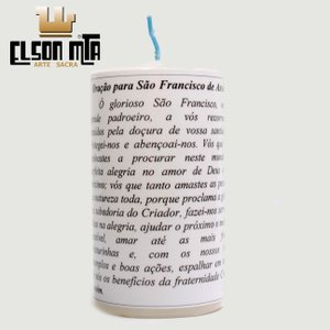Vela São Francisco com Oração 14x5,5 cm