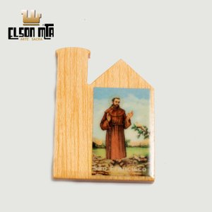 Adesivo São Francisco 5x3,5 cm Madeira Ac...