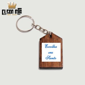 Chaveiro Personalizável 5x3,5 cm Madeira ...