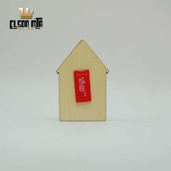 JLP5A-BR Adesivo Casa Branca 5x3 cm madeira