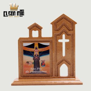 Ermida São Pio 11x10,5 cm MDF Acabamento ...