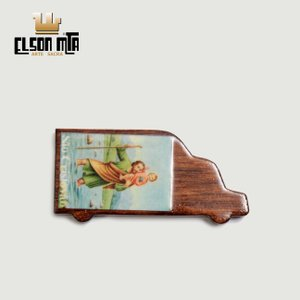 Adesivo São Cristóvão 6x3 cm Madeira Aca ...