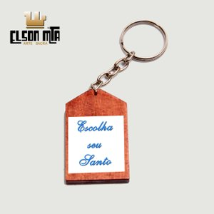 Chaveiro Personalizável 5x3,5 cm Madeira ...